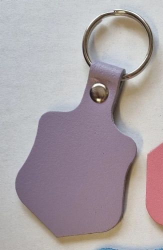 Leather Key Fob / Key Ring - Shield - Various Colours - Qty Options (Lilac, 1)